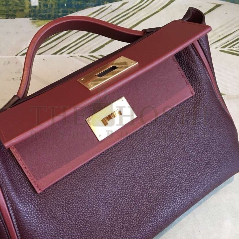 H**me5 24/24 29 Bag In Bordeaux Clemence Calfskin Master Quality