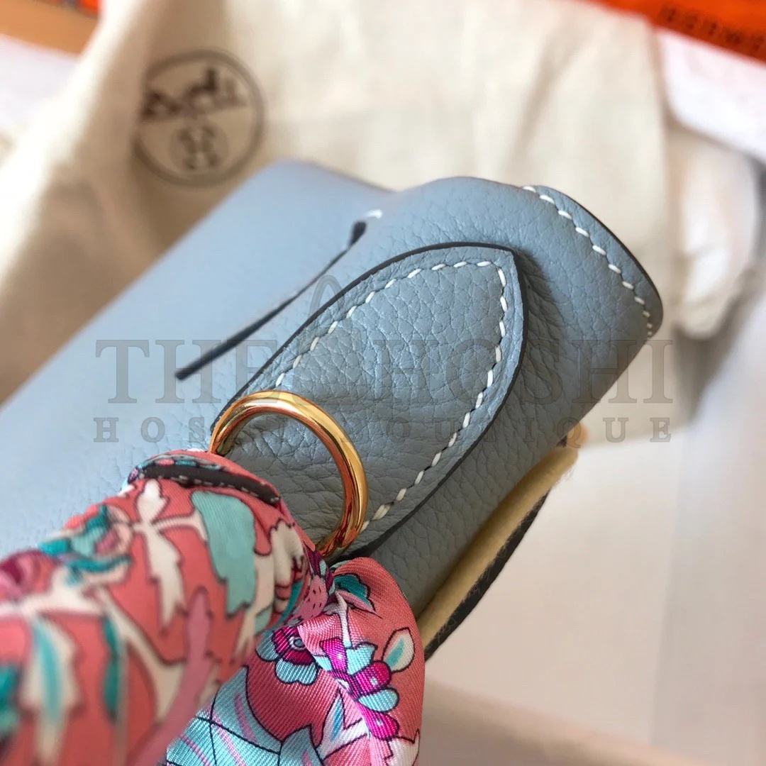 H**me5 Kelly Retourne 28 Handmade Bag In Blue Lin Clemence Leather Master Quality