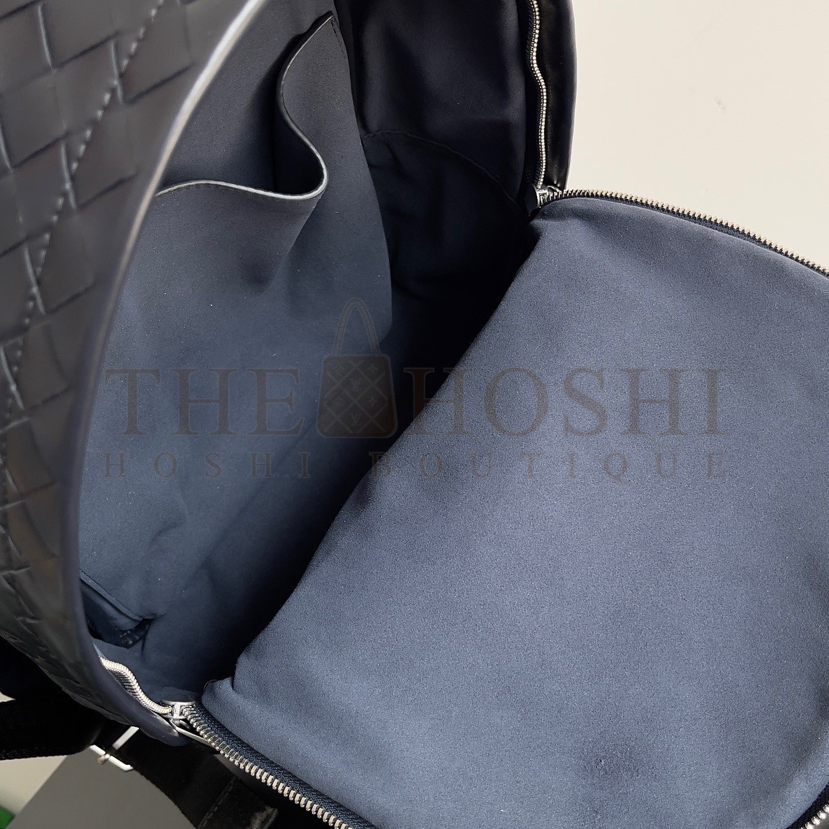 B0tt*ga Ven*ta Small Backpack In Dark Blue Intrecciato Calfskin Master Quality