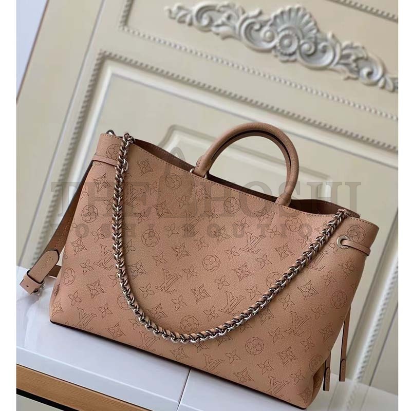 L0vis Vvtt0n LV Women Bella Tote Brown Mahina Perforated Calfskin Master Quality