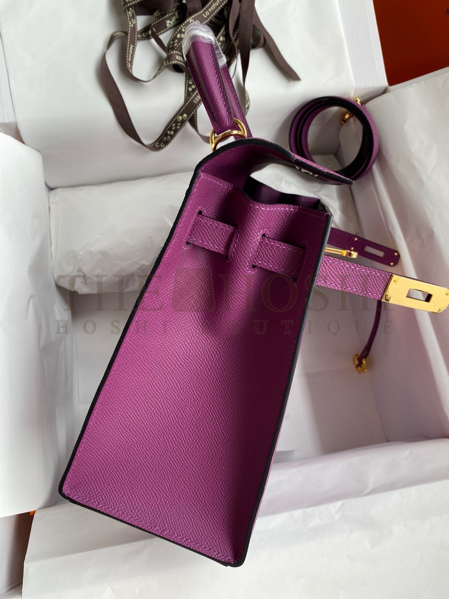 H**me5 Kelly Sellier 32 Handmade Bag in Anemone Epsom Calfskin Master Quality