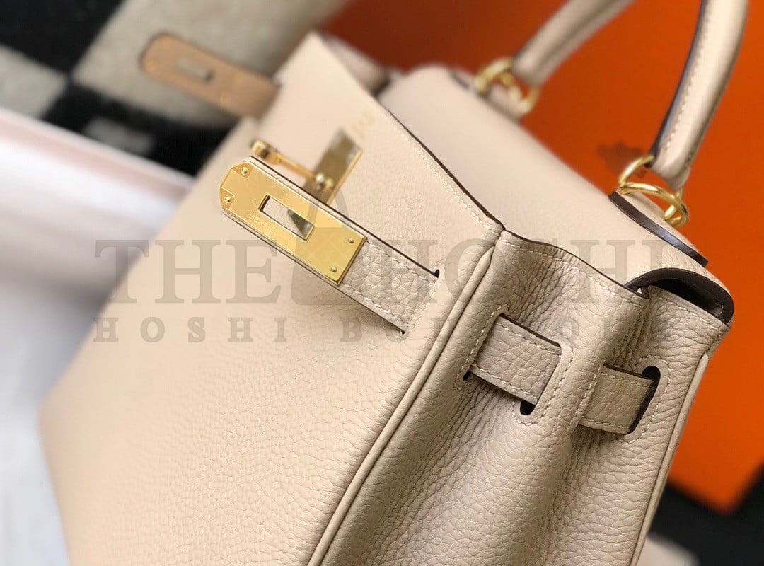 H**me5 Kelly 28cm Retourne Bag in Trench Clemence Leather GHW Master Quality