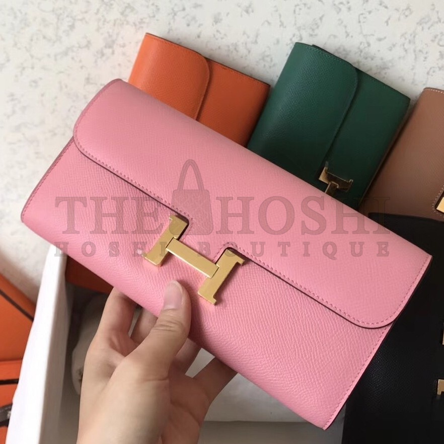 H**me5 Pink Epsom Constance Long Wallet Master Quality