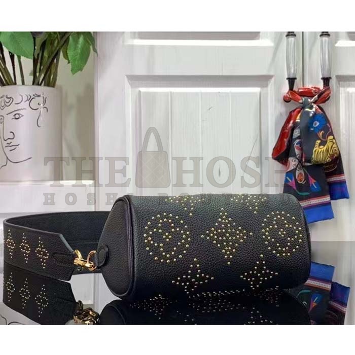 L0vis Vvtt0n LV Women Nano Speedy Bag Black Monogram Empreinte Grained Cowhide Leather Master Quality