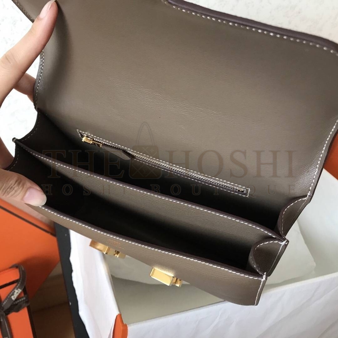 H**me5 Epsom Constance 24cm Taupe Handmade Bag Master Quality