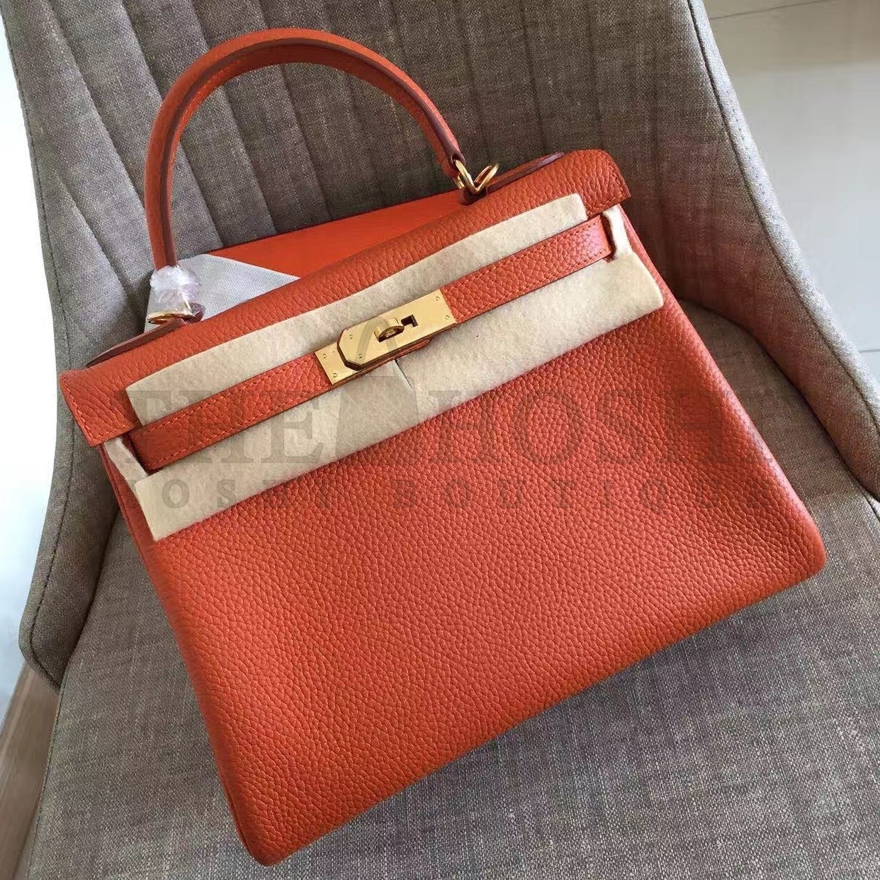 H**me5 Orange Clemence Kelly Retourne 32cm Handmade Bag Master Quality