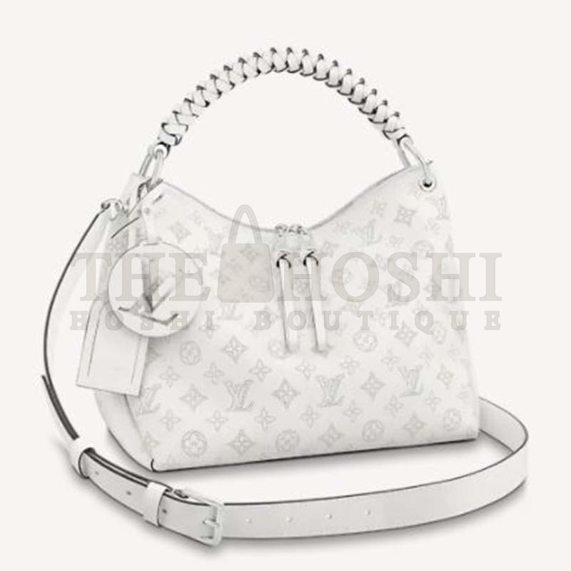 L0vis Vvtt0n LV Women Beaubourg Hobo Bag Snow White Mahina Perforated Calf Leather Master Quality