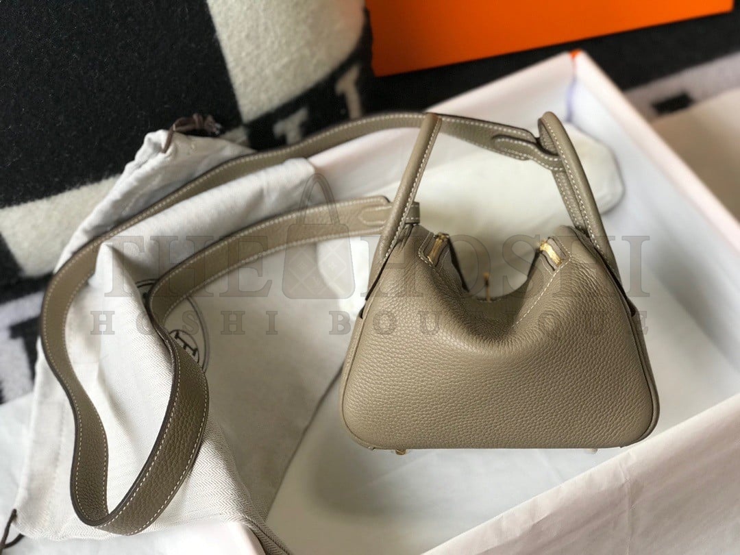 H**me5 Lindy Mini Bag In Gris Tourterelle Clemence Leather GHW Master Quality