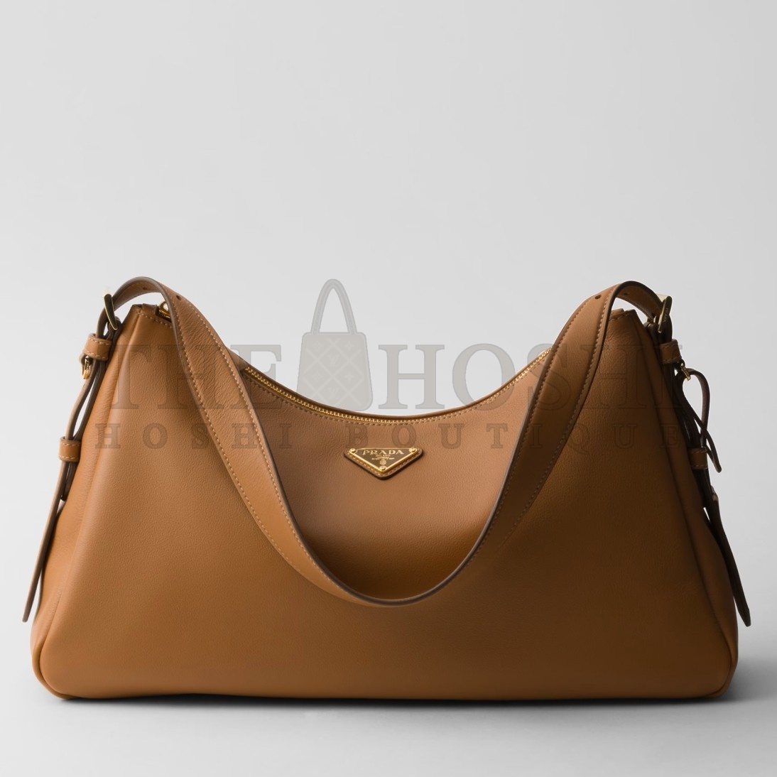 Pra*a Aimee Large Shoulder Bag in Brown Leather Master Quality