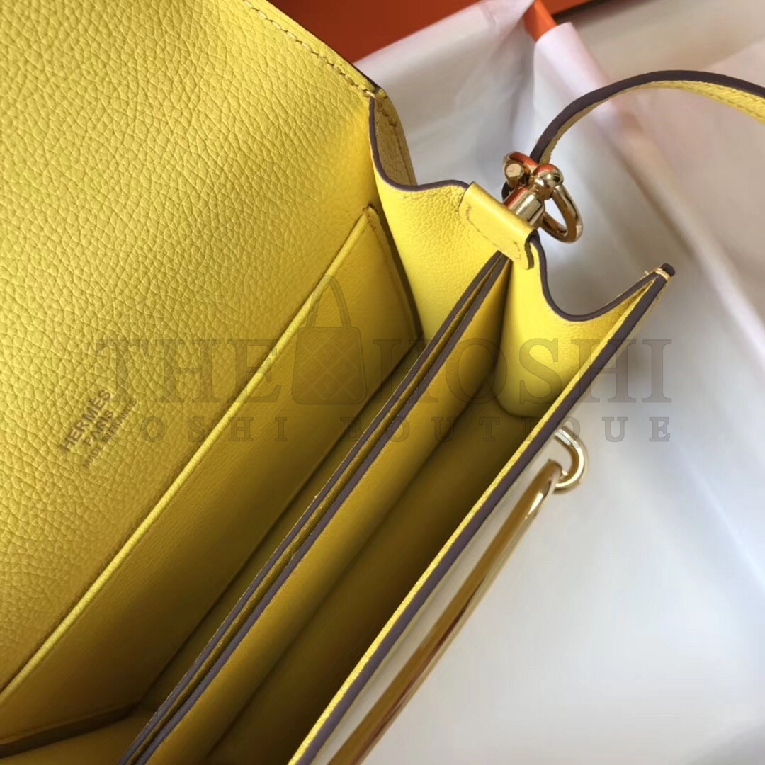 H**me5 Mini Sac Roulis 18cm Bag In Yellow Evercolor Calfskin Master Quality