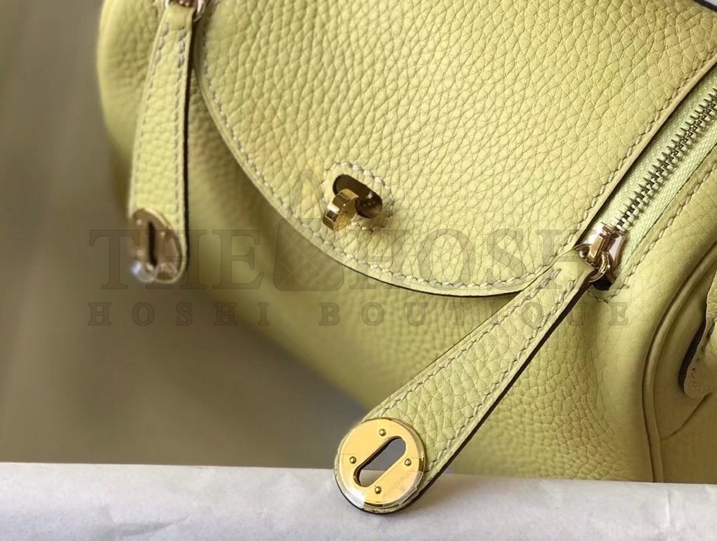 H**me5 Mini Lindy Bag In Jaune Poussin Clemence Leather Master Quality