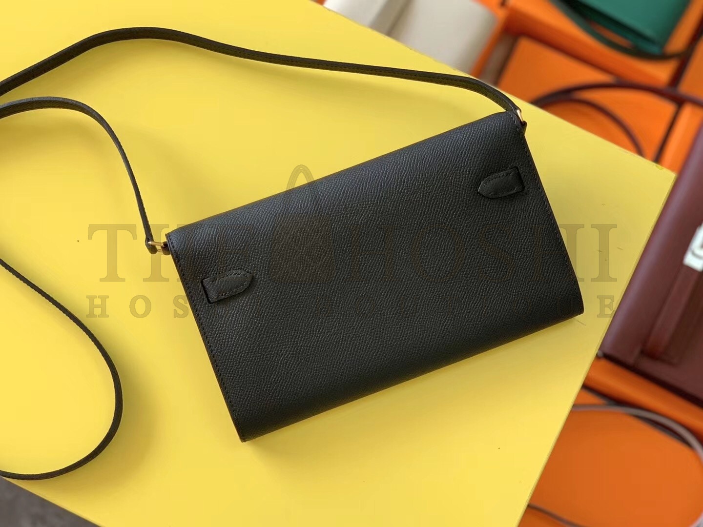 H**me5 Kelly Classique To Go Wallet In Black Epsom Calfskin Master Quality