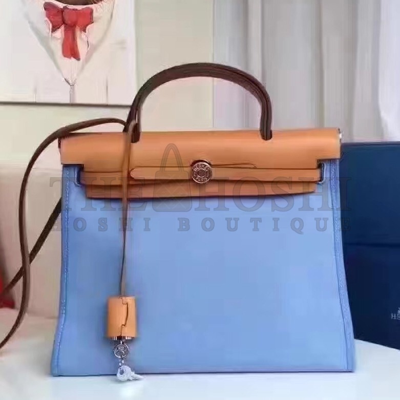 H**me5 Herbag Zip PM 31cm Bag In Celeste Canvas Master Quality