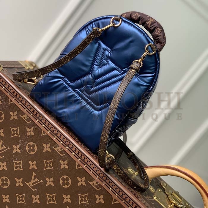 L0vis Vvtt0n LV Unisex Pillow Palm Springs Mini Backpack Navy Blue Recycled Metallic Nylon Master Quality