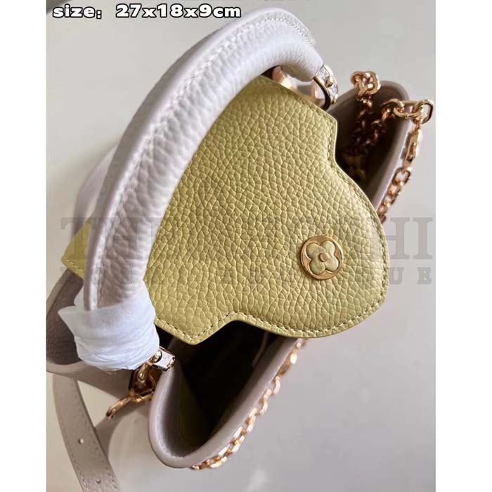 L0vis Vvtt0n LV Women Capucines BB Handbag Beige Pink Taurillon Leather Master Quality