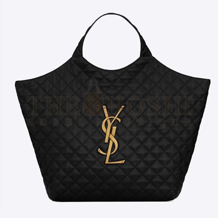 Sa1nt Lau*nt Y51 Women Icare Maxi Shopping Bag Quilted Lambskin Black STYLE ID 698651AAANG1000 Master Quality
