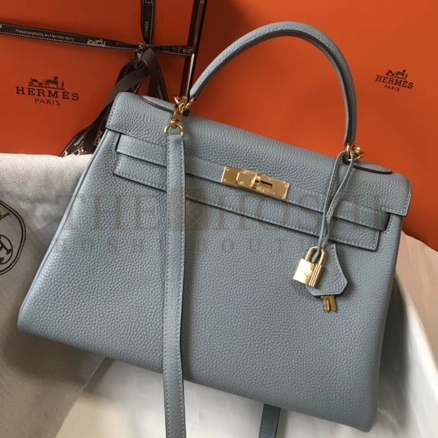 H**me5 Blue Lin Clemence Kelly 32cm Retourne Bag Master Quality