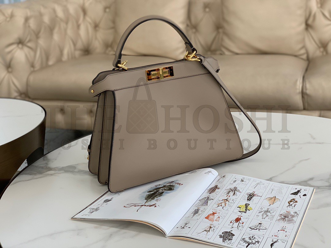 F**di Peekaboo ISeeU Medium Bag In Grey Calfskin Master Quality