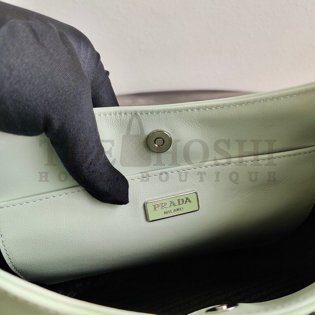 Pra*a Cleo Small Shoulder Bag In Aqua Brushed Leather Master Quality