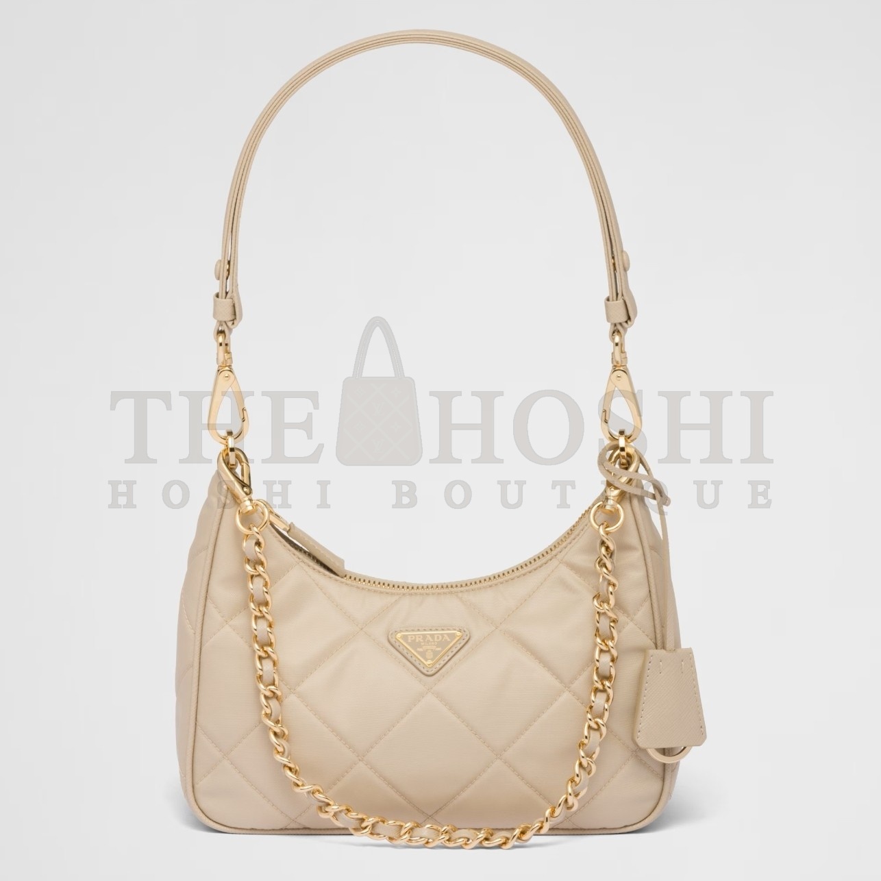 Pra*a Re-Edition 1995 Chaine Mini Bag in Beige Re-Nylon Master Quality