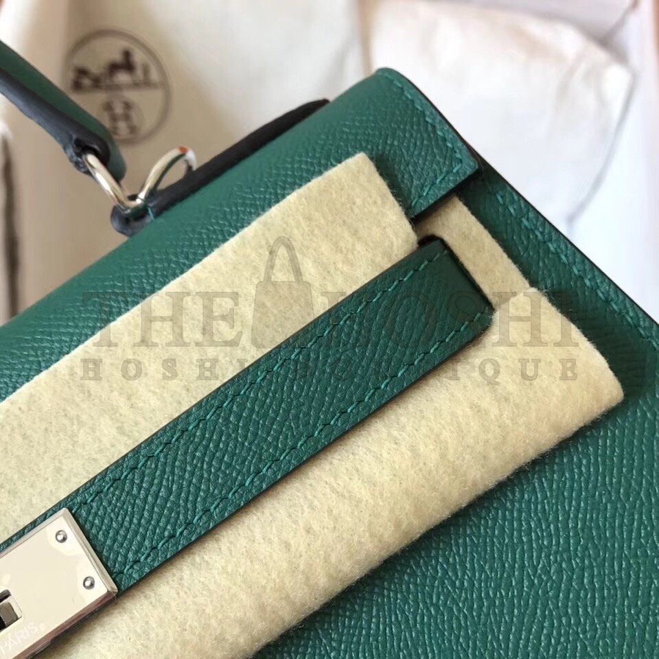 H**me5 Malachite Epsom Kelly 28cm Handmade Bag Master Quality
