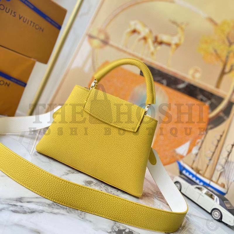 L0vis Vvtt0n LV Women Capucines BB Handbag Yellow Taurillon Leather Master Quality