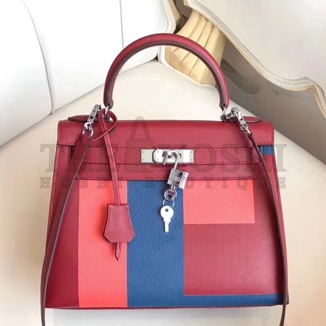 H**me5 Multicolor Blocks Kelly 28cm Ruby Bag Master Quality