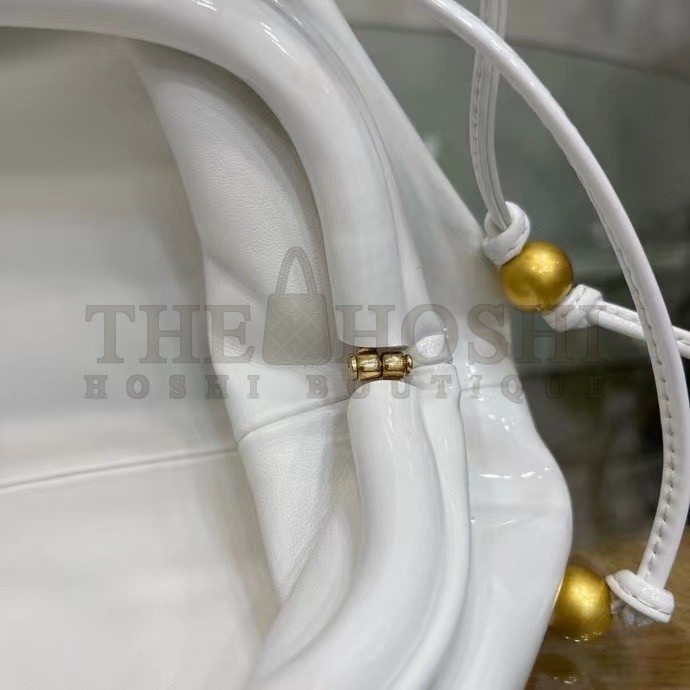 B0tt*ga Ven*ta Mini Pouch In White Patent Leather Master Quality