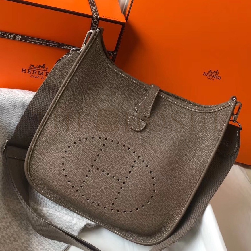 H**me5 Evelyne III 29 Bag In Taupe Clemence Leather Master Quality