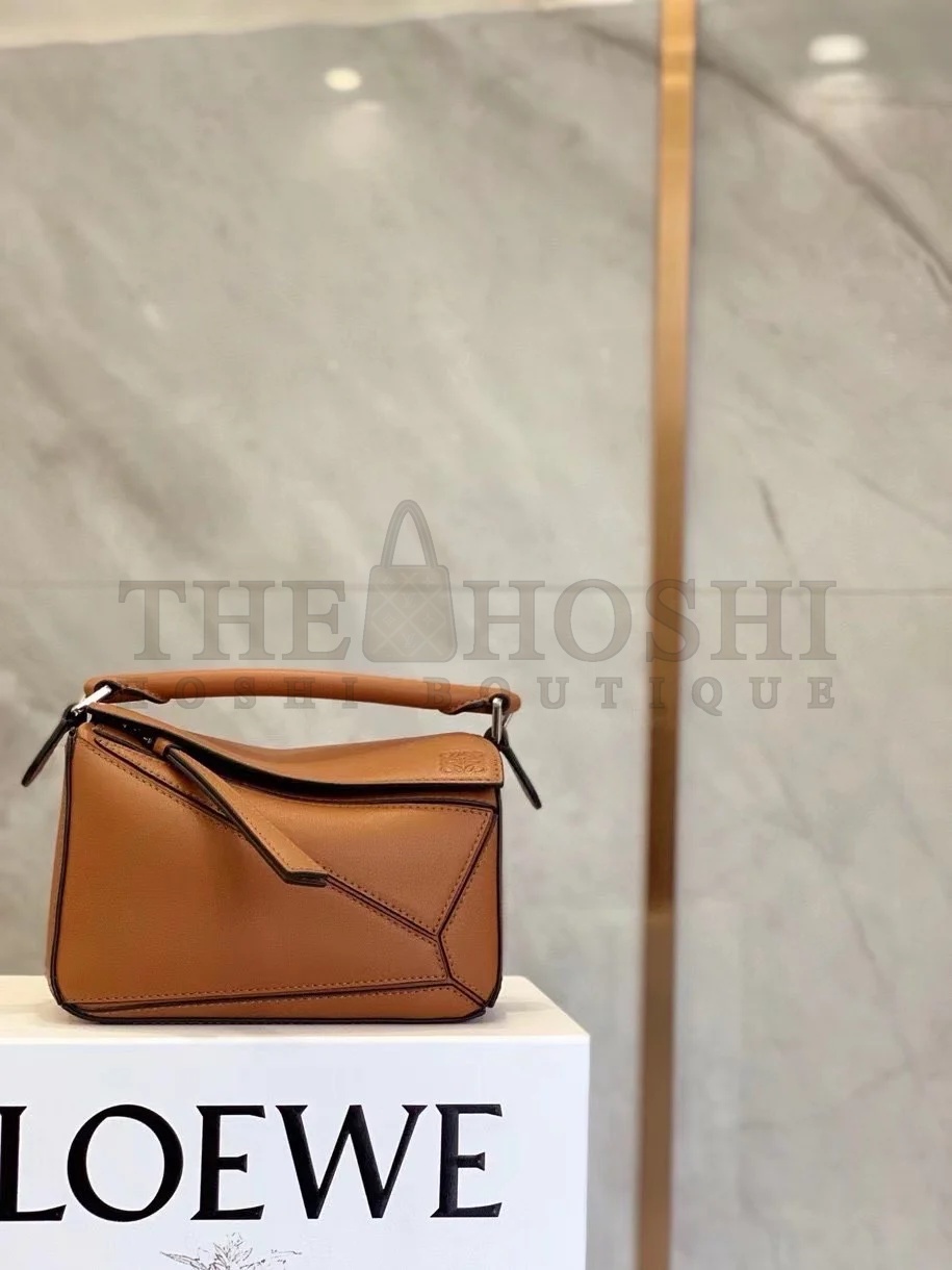 L0ew* Puzzle Mini Bag In Caramel Calfskin Master Quality