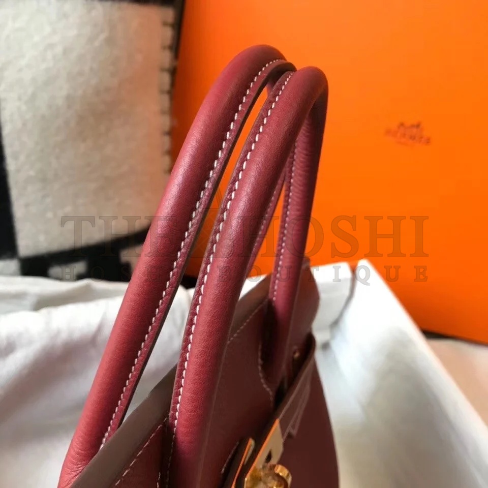 H**me5 Birkin 25 Bag In Bordeaux Clemence Leather with GHW Master Quality