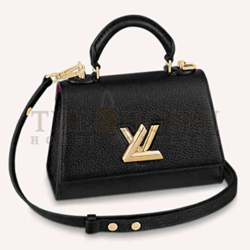 L0vis Vvtt0n LV Women Twist One Handle BB Handbag Black Taurillon Cowhide Master Quality