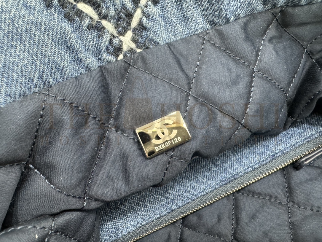 Ch**el Women CC 22  Handbag Stitched Denim Silver Metal Blue 20cm and 36cm Master Quality