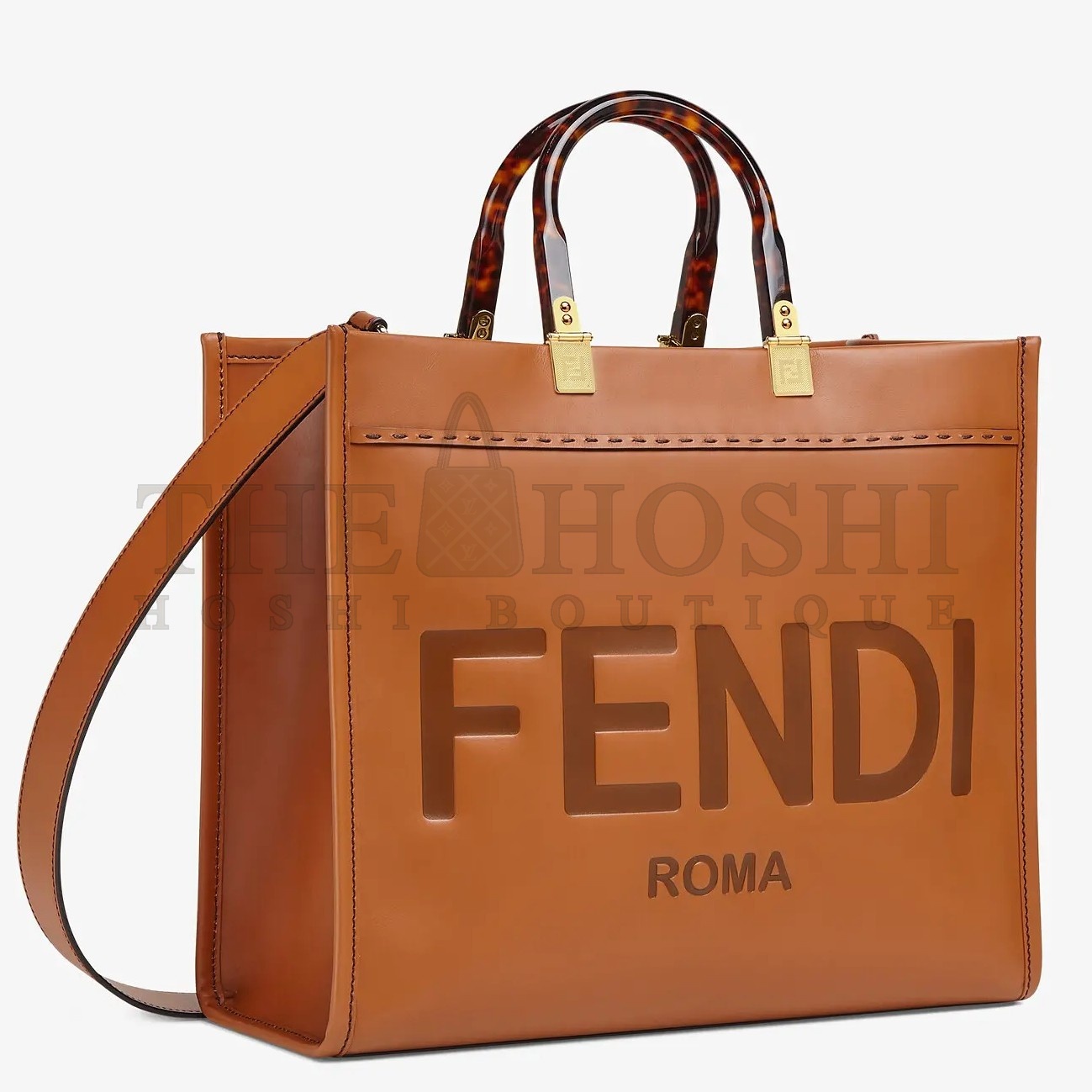 F**di Sunshine Medium Tote Bag In Brown Calfskin Master Quality