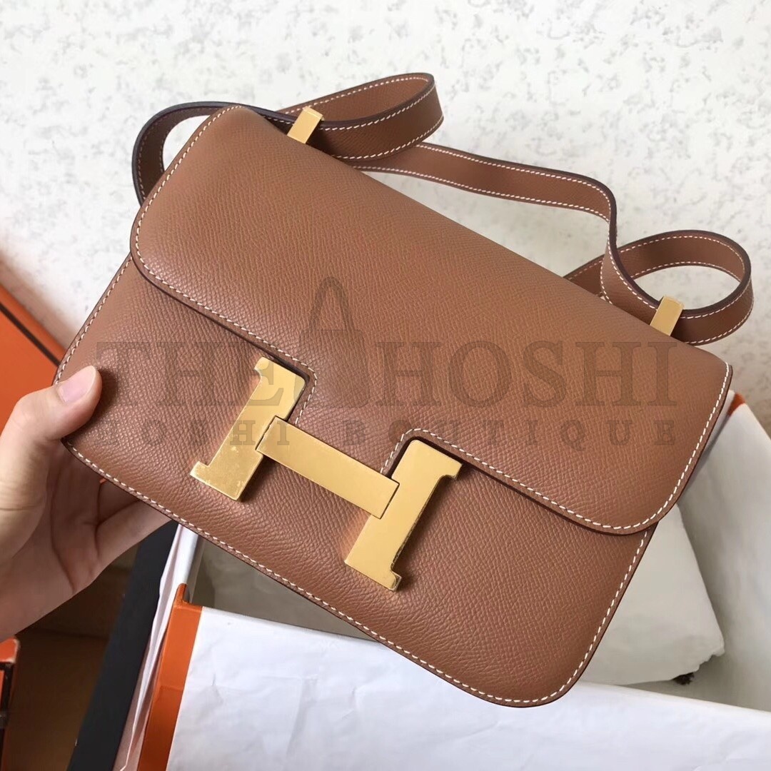 H**me5 Epsom Constance 24cm Brown Handmade Bag Master Quality