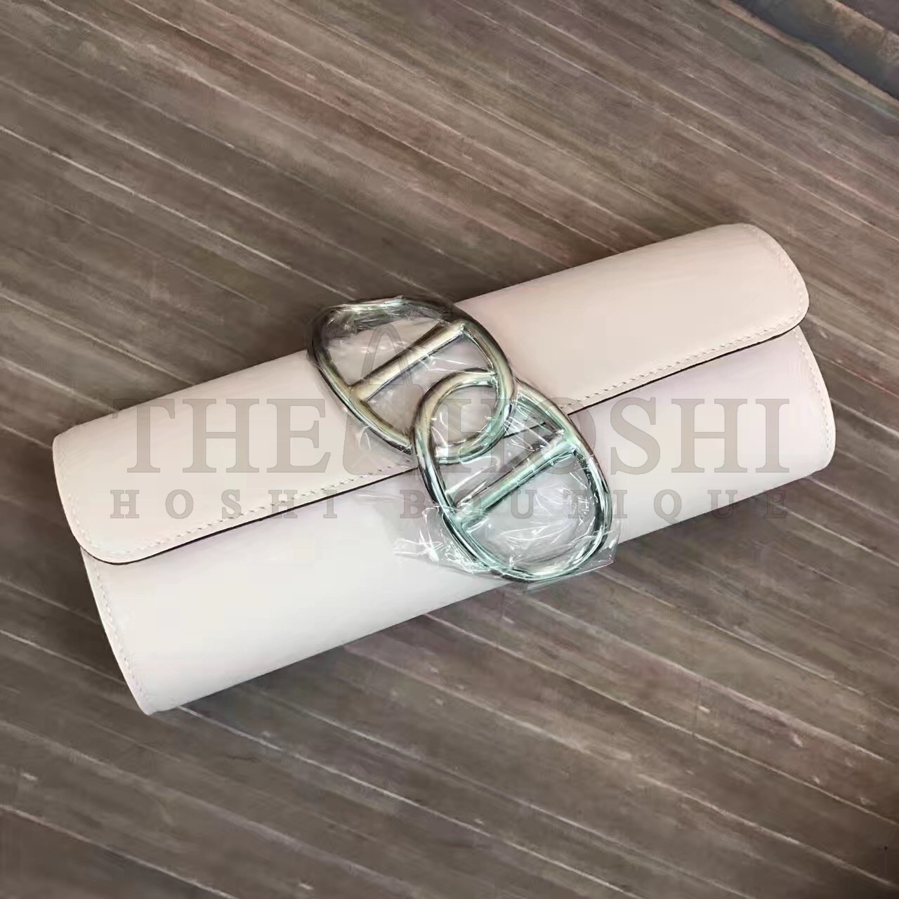 H**me5 Handmade Egee Clutch In Rose Dragee Swift Leather Master Quality