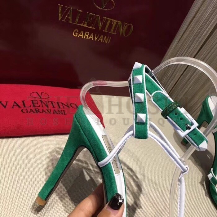 Va1e*ntin0 Garavani Green Free Rockstud 105mm Sandals Master Quality