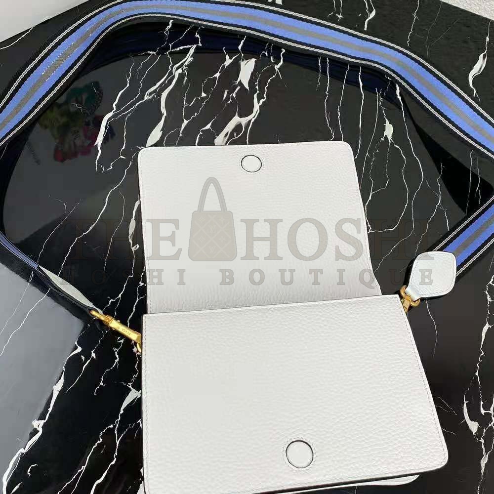 Pra*a Women Calf Leather Shoulder Bag-White Master Quality