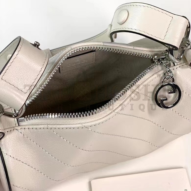 Gvc*1 Women GG Blondie Mini Shoulder Bag Round Interlocking G White Leather Master Quality