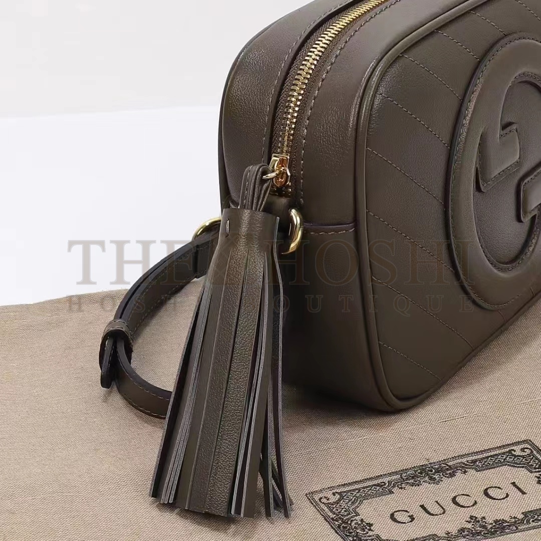 Gvc*1 Women GG Blondie Small Shoulder Bag Brown Leather Zipper Closure Master Quality