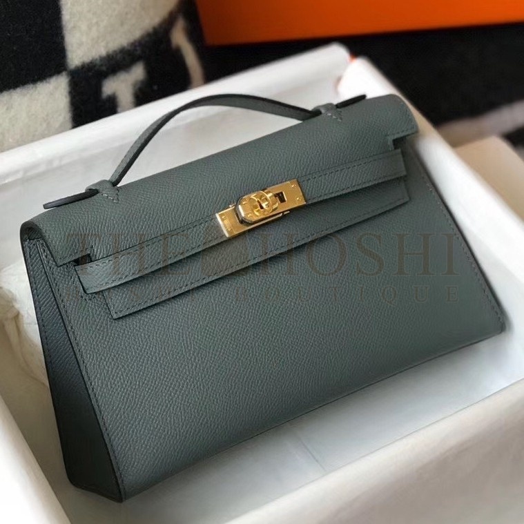 H**me5 Kelly Pochette Bag In Vert Amande Epsom Leather Master Quality