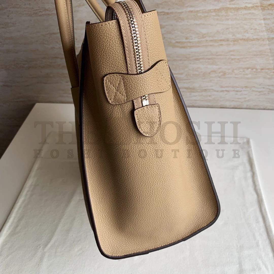 Ce1i*e Mini Luggage Tote Bag In Dune Drummed Calfskin Master Quality