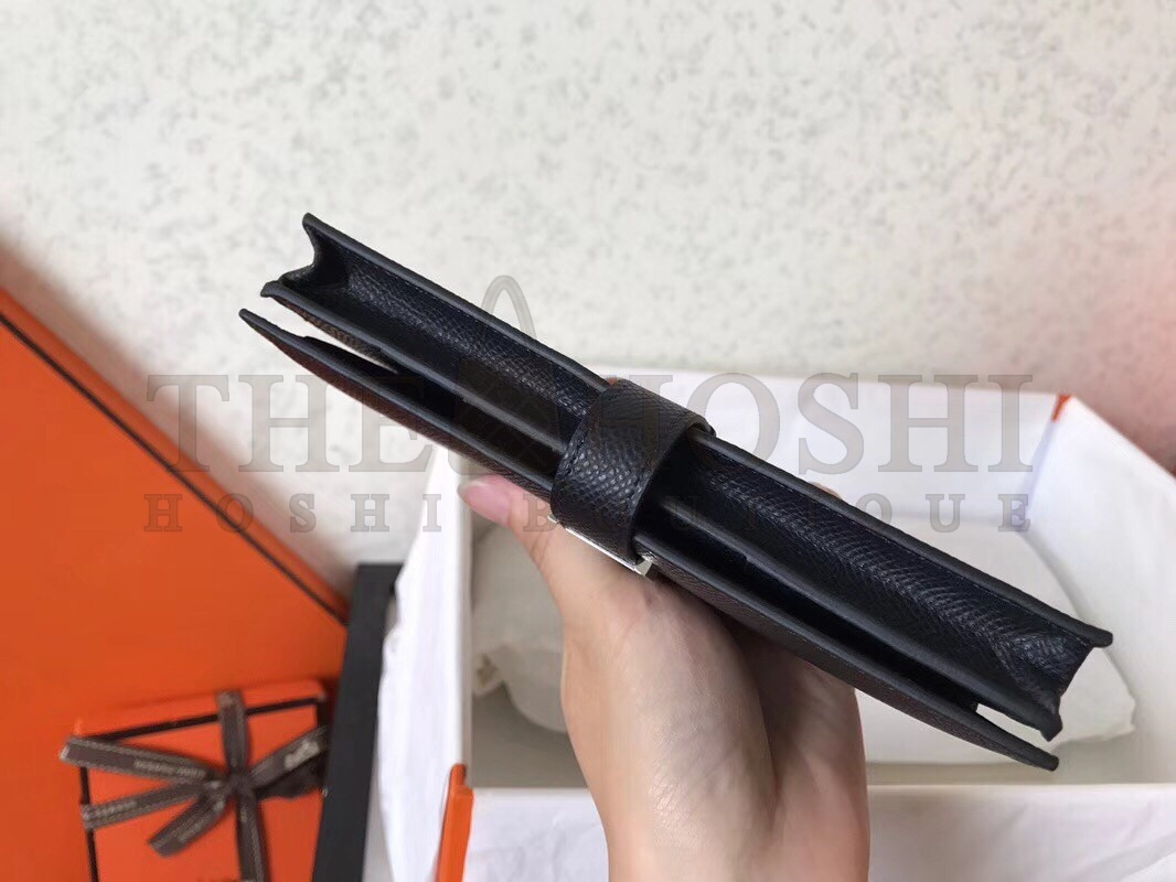 H**me5 Black Epsom Bearn Gusset Wallet Master Quality