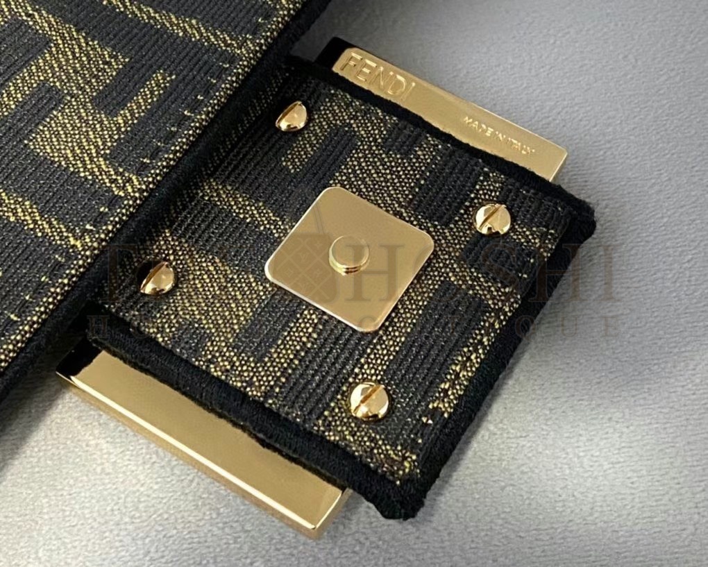 F**di Large Baguette Bag In Brown FF Jacquard Fabric Master Quality