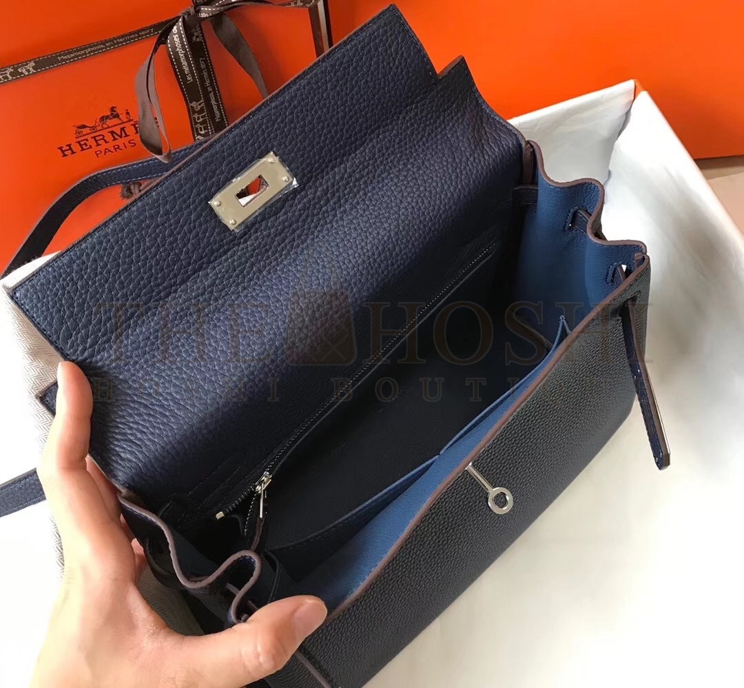 H**me5 Navy Blue Clemence Kelly 28cm Bag Master Quality
