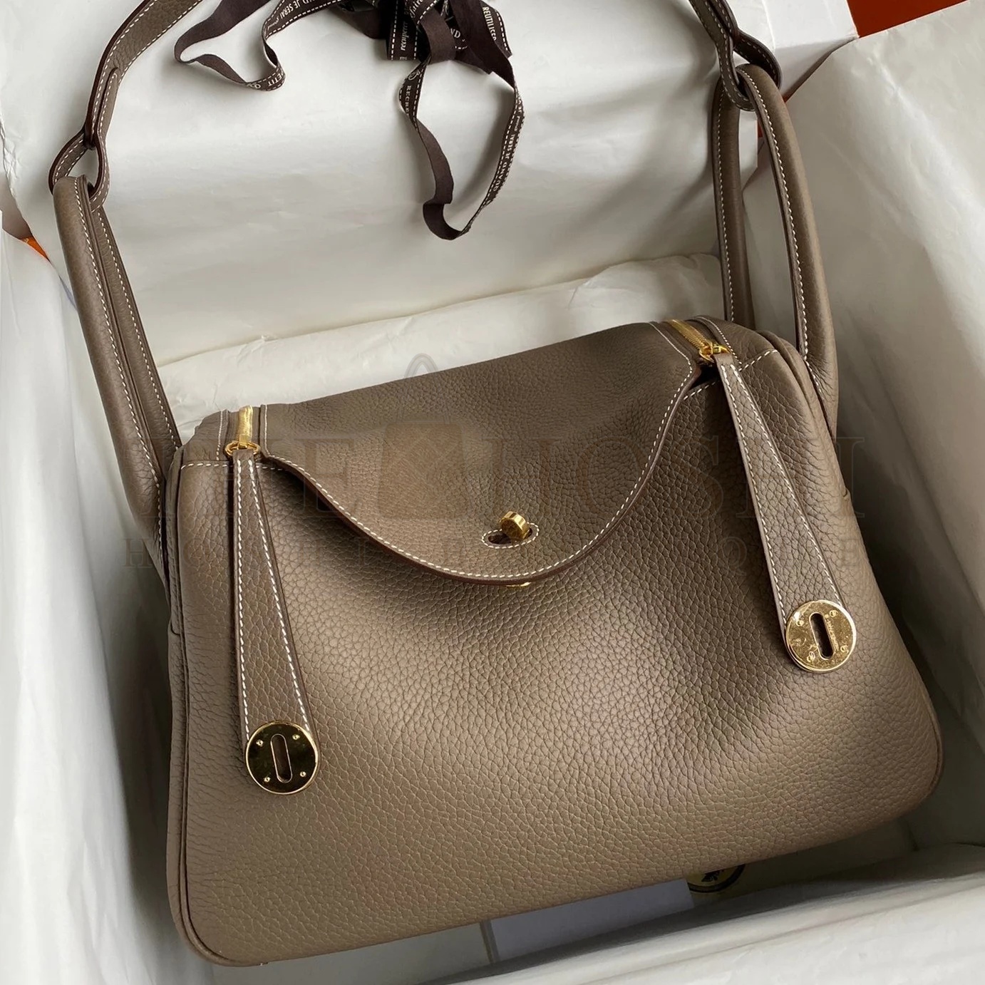 H**me5 Lindy 30 Handmade Bag In Taupe Clemence Leather Master Quality