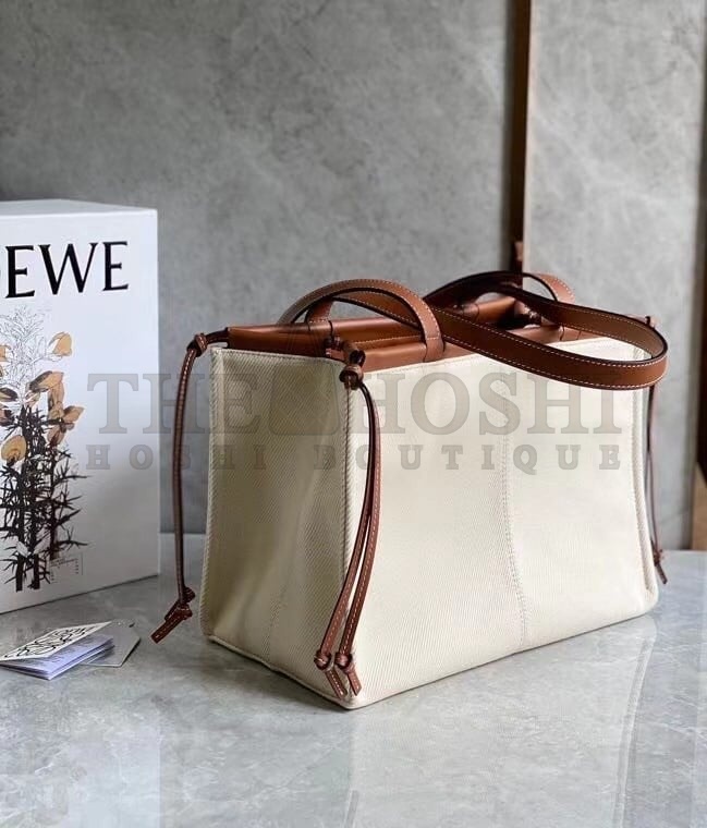 L0ew* Cushion Medium Tote In Canvas and Calfskin Master Quality