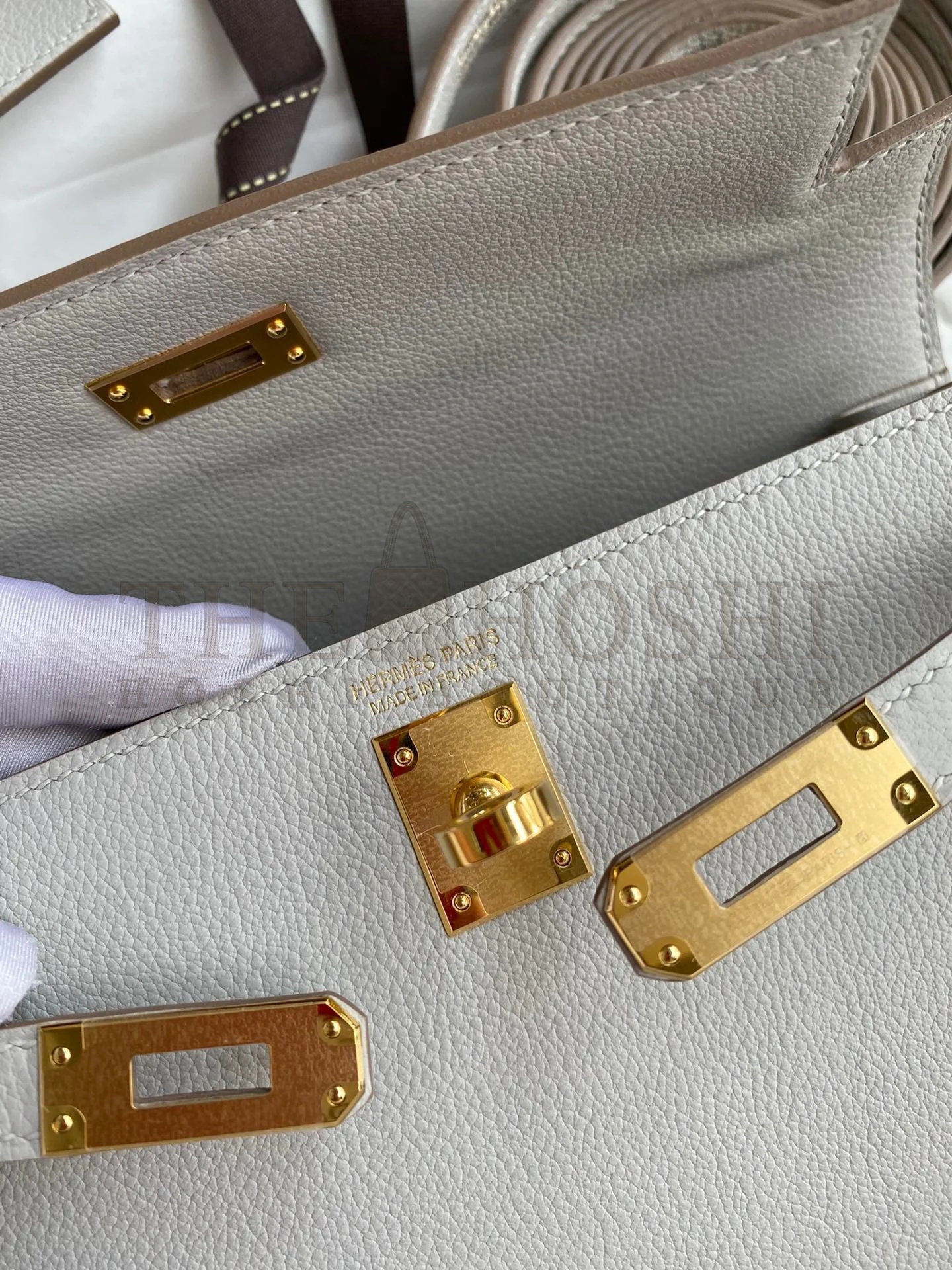 H**me5 Kelly Danse II Handmade Bag In Pearl Grey Evercolor Calfskin Master Quality