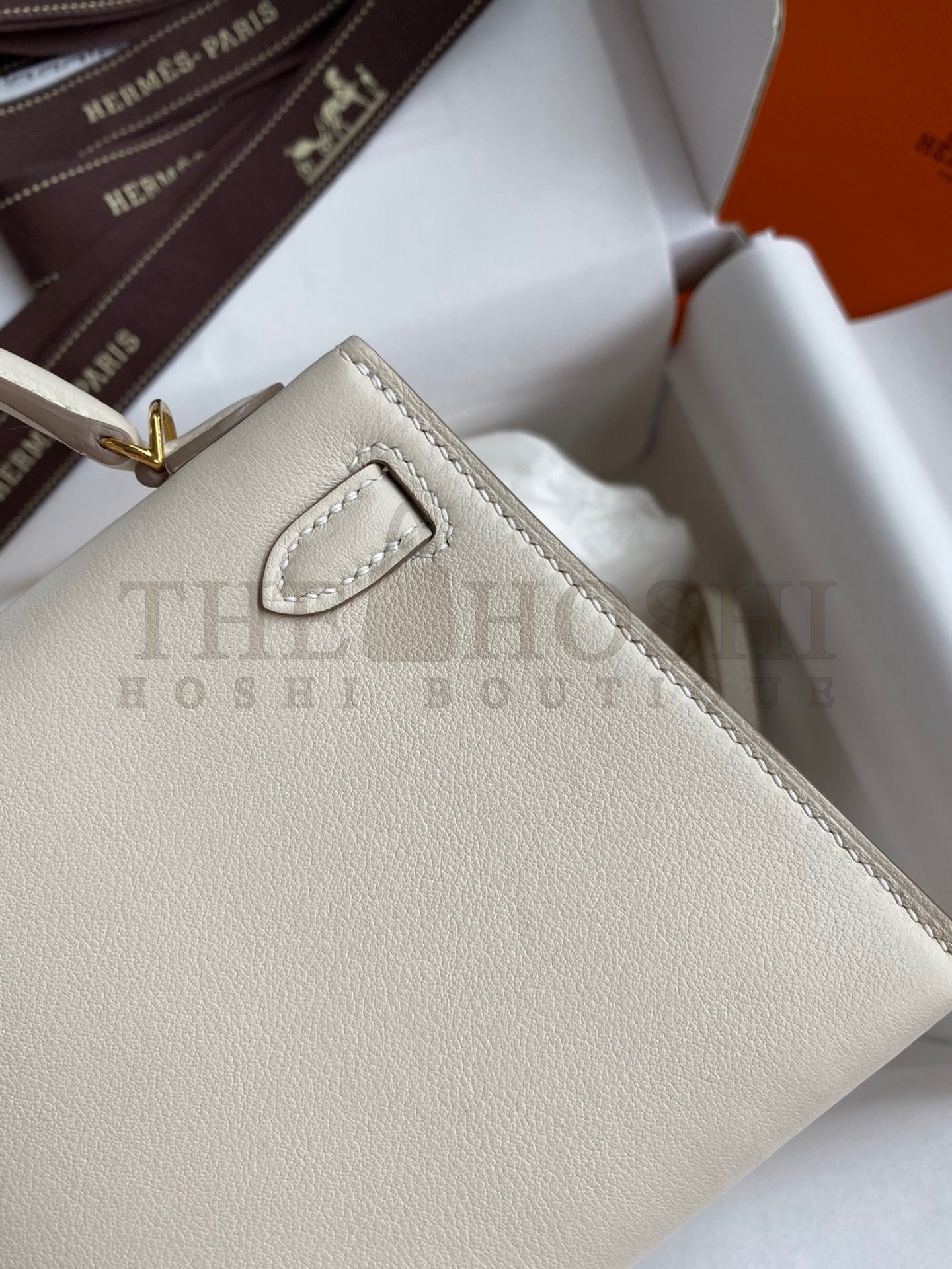 H**me5 Kelly Mini II Sellier Handmade Bag In Craie Swift Calfskin Master Quality