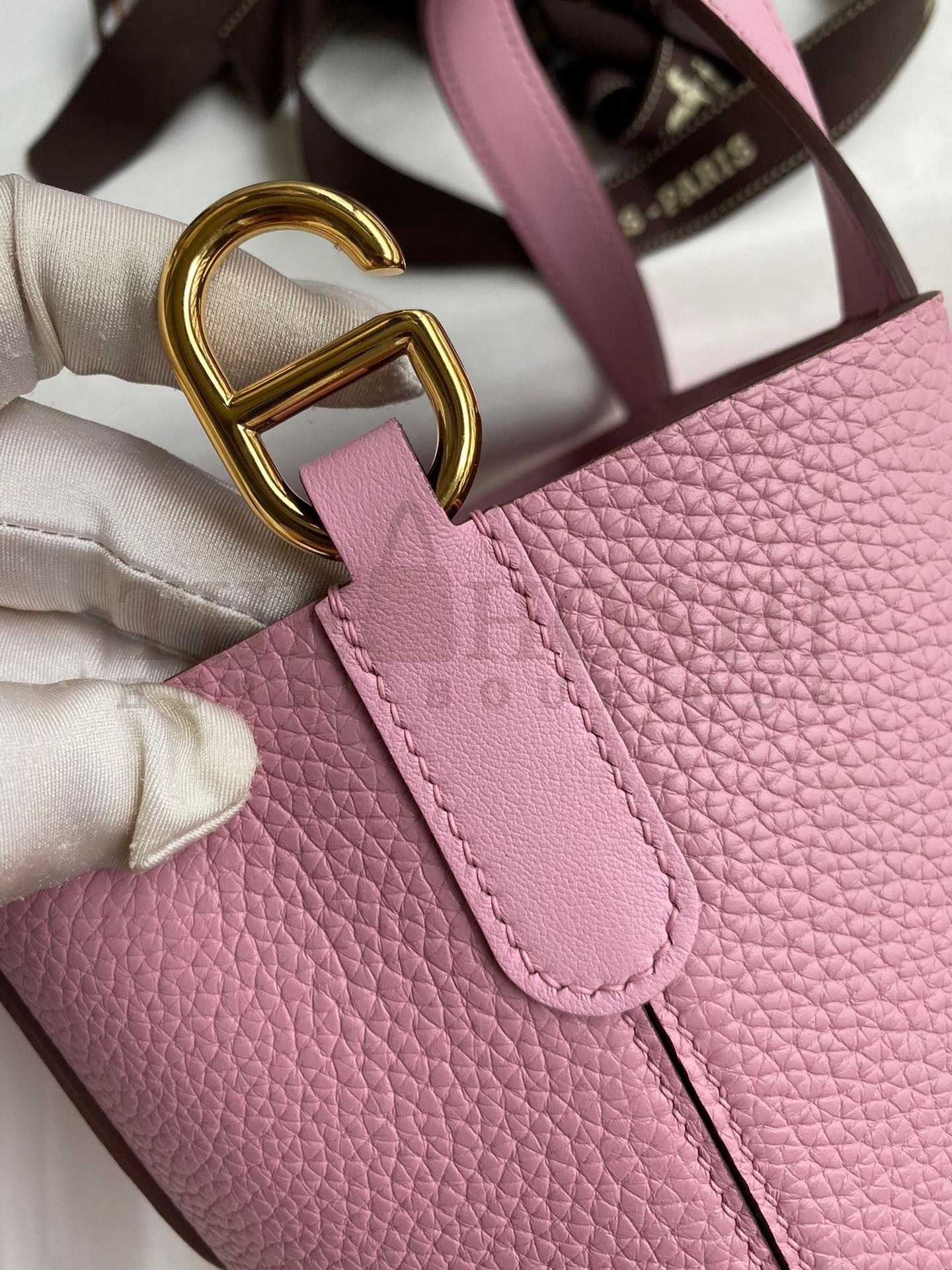 H**me5 In The Loop 18 Handmade Bag in Mauve Sylvestre Clemence Leather Master Quality